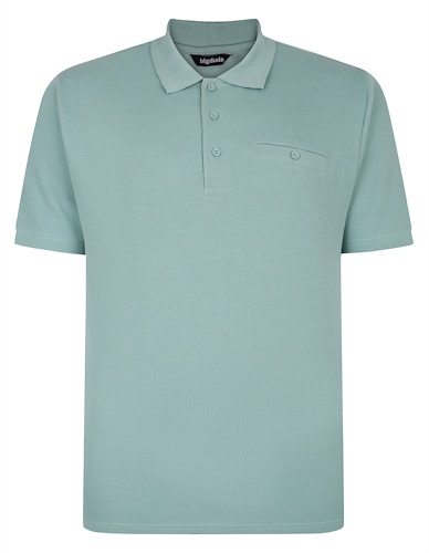 Bigdude Seersucker Polo Shirt Turquoise